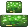 thumbnail image 1 of Dreamtimes Beutiful Irish Hat Coin Shamrock Clover Leaves Kitchen Rugs Door Mat 2PCS,Carpet Front Entrance Non-Slip Relieve Fatigue Washable Floor Mat for St. Patrick's Day Kitchen Bedroom Porch, 1 of 7
