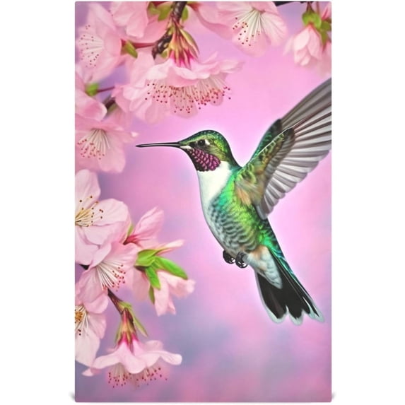 Dreamtimes Bird Hummingbird Kitchen Towels, 18 x 28 Inch Super Soft and Absorbent Dish Cloths for Washing Dishes, 4 PCS Reusable Multi-Purpose Microfiber Hand Towels for Kitchen
