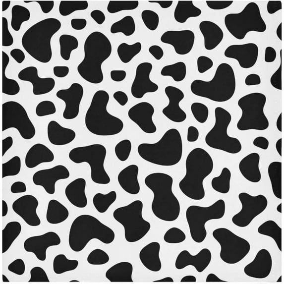 Dreamtimes Black White Cow Pattern Cloth Napkins Set of 4,Reusable Washable Polyester Dinner Table Napkins for Kitchen,Dining,Restaurant,Party Decoration