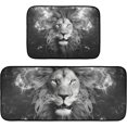 thumbnail image 1 of Dreamtimes Black White Lion Kitchen Mats 2 Pcs Anti Fatigue Cushioned Kitchen Rugs Water Absorbant Non Slip Comfort Standing Floor Mats for Kitchen Bedroom Liveing Room Bathroom, 1 of 7