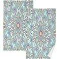 thumbnail image 1 of Dreamtimes Blue Mandala Pattern Print Pure Cotton Hand Towels for Bath Decorative Guest Towels Fingertip Towels for Bathroom Spa Gym, 2-Piece, 16 x 28 inches, 1 of 7