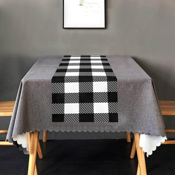 Dreamtimes Buffalo Plaid Table Runner 14"x108", Kitchen Dining Table Cloth Runner Decoration for Indoor Outdoor Home Holiday Thanksgiving Christmas Party Decor