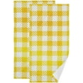 thumbnail image 1 of Dreamtimes Buffalo Plaid Yellow Hand Towel Set of 2, Highly Absorbent Soft Face Hand Towels for Bathroom, Kitchen, Hotel, Gym and Spa, 14 x 28 Inch, 14 x 28 Inch, 1 of 7
