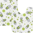 thumbnail image 1 of Dreamtimes Cactus Pattern Green Bath Mat for Bathroom Shower U Shape Toilet Rugs Contour Carpet Set, Fluffy Absorbent & Machine Washable, 2 Piece, 1 of 6