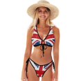 thumbnail image 1 of Dreamtimes Cartoon Baseball Two Piece Swimsuits Bathing Suit Triangle Bikini Set, Medium, 1 of 7