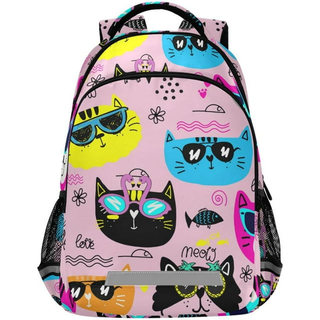 Dreamtimes Cartoon Doodle Cats Kids Backpack, 11.6