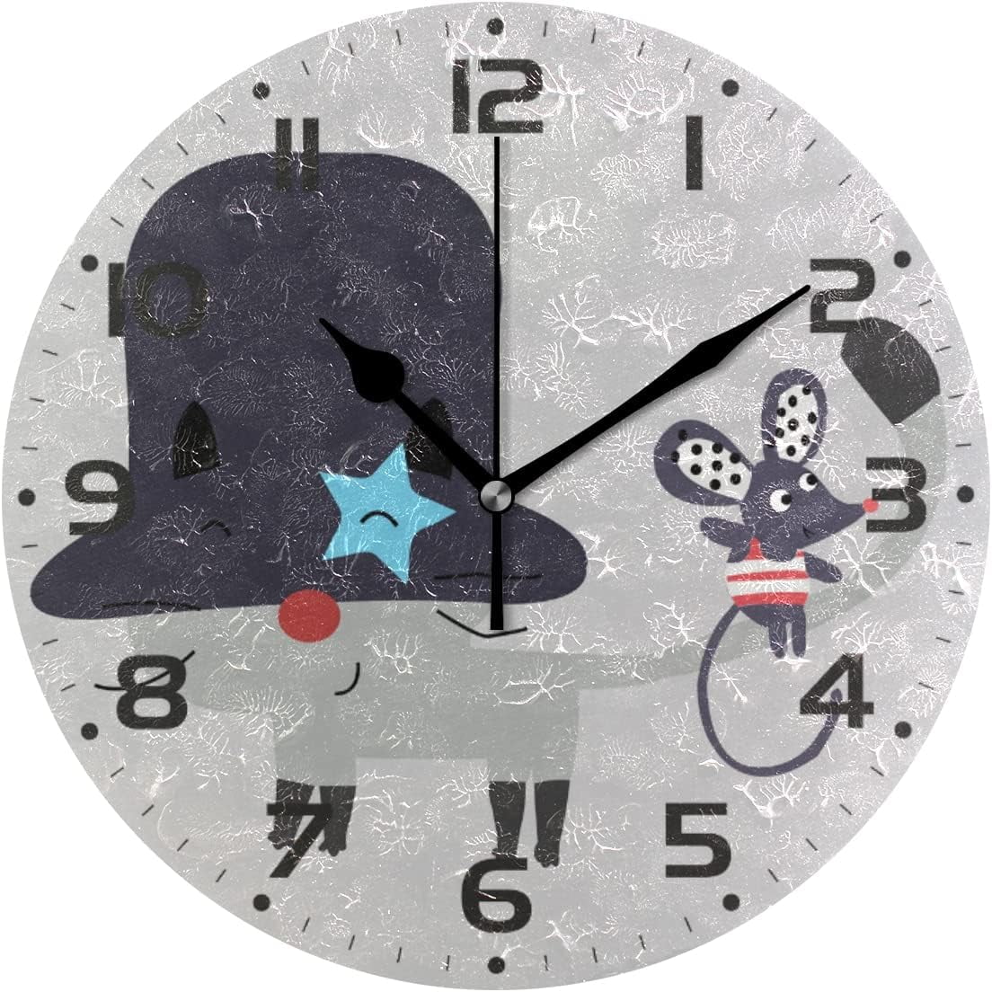Dreamtimes Cat Mouse Wall Clock, 10 Inch Silent Non Ticking Round Clock ...