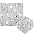 thumbnail image 1 of Dreamtimes Christmas Cute Cats with Red Hat Baby Muslin Washcloths Face Towel, 3 PCS Burp Cloths Cotton Wipes Infant Wash Cloth for Newborn Boys Girls 12x12 inches, 1 of 7