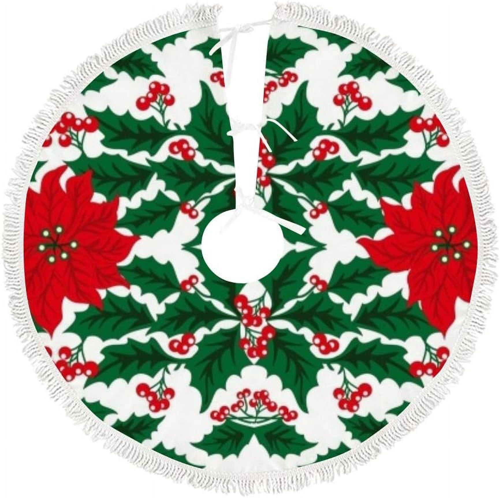Dreamtimes Christmas Folk Art Motif Christmas Tree Skirt 30 in for Xmas