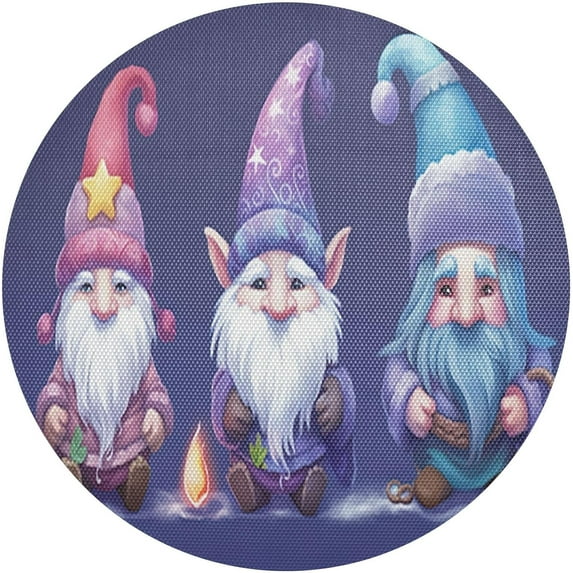 Dreamtimes Christmas Gnome Placemats Set of 1 Non-Slip Heat Resistant Dining Table Place Mats Washable Kitchen PVC Weave Table Mats