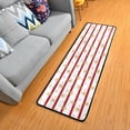 thumbnail image 1 of Dreamtimes Christmas Gold Snowflake Hallway Runner Rug 2'x6' Kitchen Rug with Rubber Backing White Red Stripes Non Slip Entryway Rug Runner Washable Soft Area Rug for Hallway Bedroom Kitchen Decor, 1 of 6