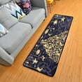 thumbnail image 1 of Dreamtimes Christmas Gold Xmas Tree Hallway Runner Rug 2'x6' Kitchen Rug with Rubber Backing Black Background Non Slip Entryway Rug Runner Washable Soft Area Rug for Hallway Bedroom Kitchen Decor, 1 of 6