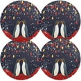 thumbnail image 1 of Dreamtimes Christmas Penguin Placemats Set of 4 Non-Slip Heat Resistant Dining Table Place Mats Washable Kitchen PVC Weave Table Mats, 1 of 6