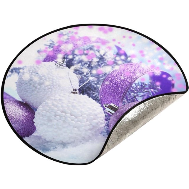 Dreamtimes Christmas Purple Bauble Christmas Tree Mats Waterproof Tree