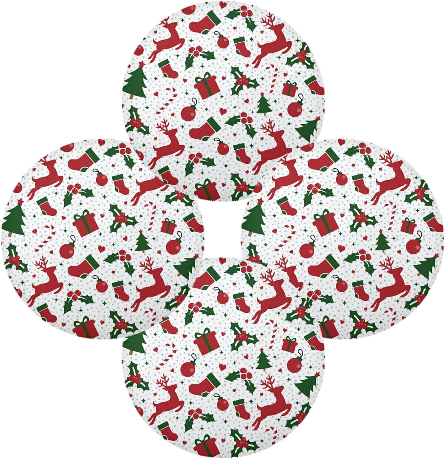 Dreamtimes Christmas Round Placemats for Dining Table NonSlip Heat