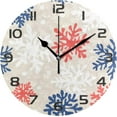 thumbnail image 1 of Dreamtimes Christmas Snowflake Wall Clock, Silent Non Ticking Battery Operated Creative Decorative Round Clock for Kitchen, Living Room, Bathroom, Home School Office, 10 Inch, 1 of 7