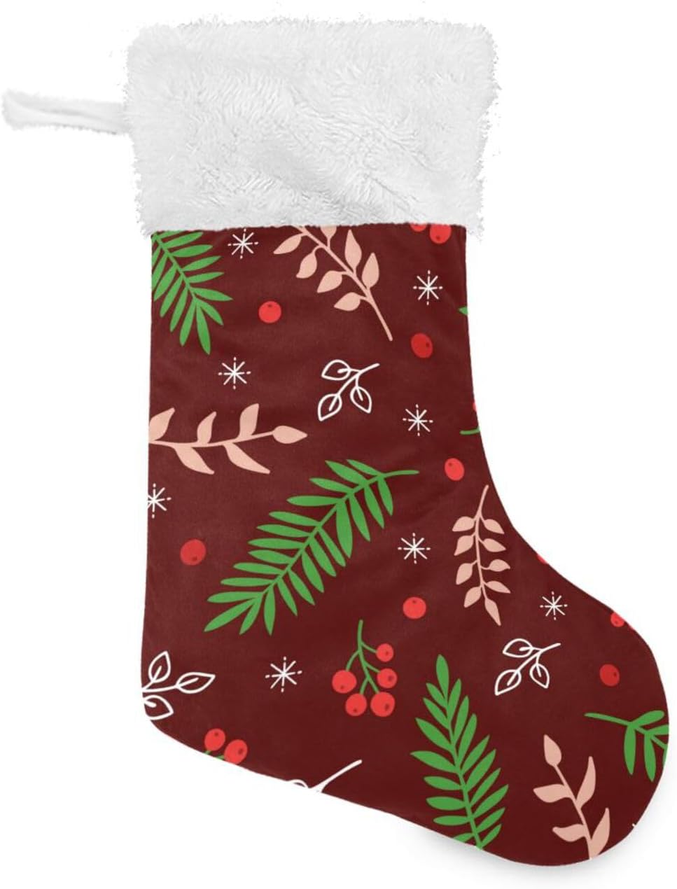 Dreamtimes Christmas Stocking Set of 1, Christmas Spruce Branches Xmas