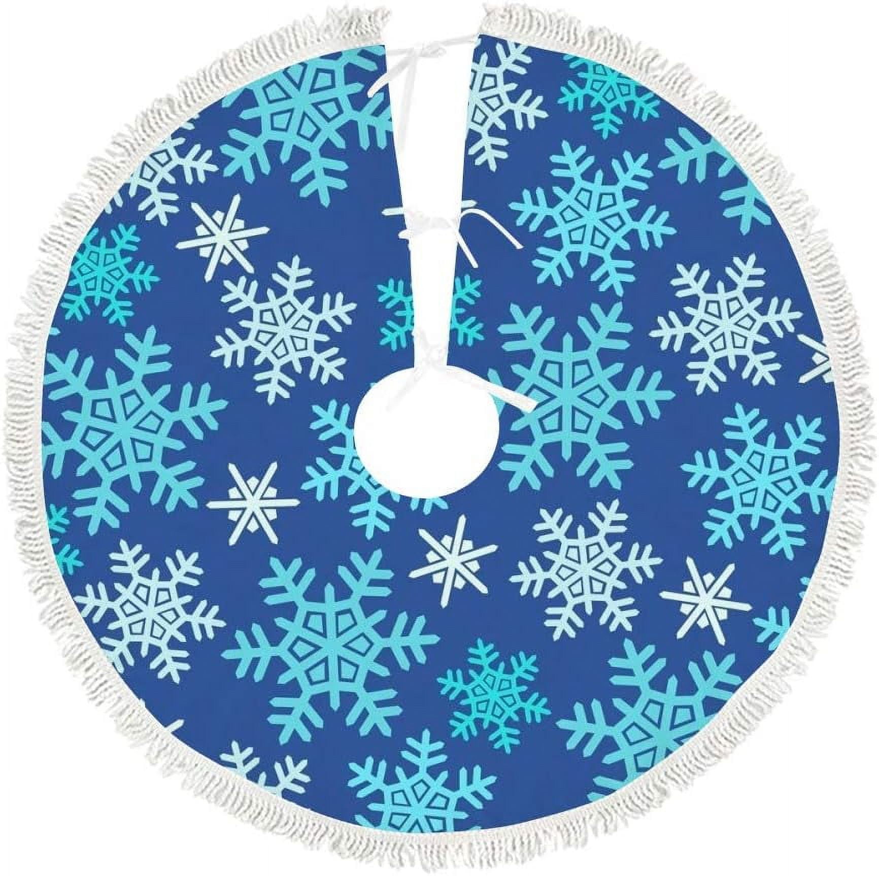 Dreamtimes Christmas Tree Skirt,30 in Snowflakes Snowfall Christmas