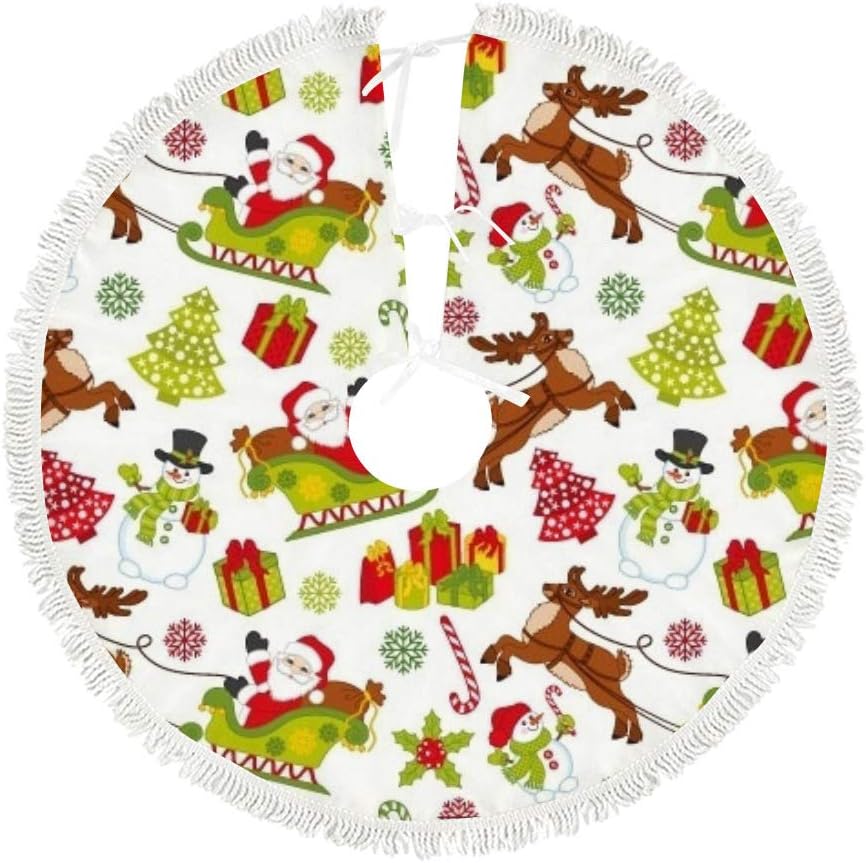 Dreamtimes Christmas Tree Skirt,36 in Christmas and New Year Pattern Christmas Tree Mat for