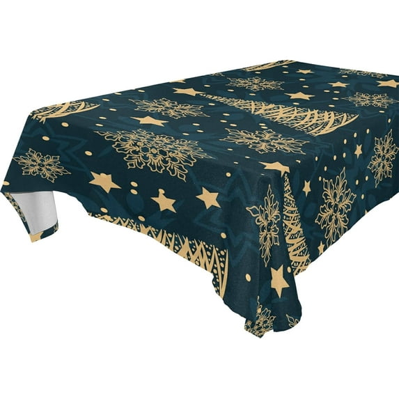 Dreamtimes Christmas Tree Tablecloth, Waterproof Washable Polyester Square Table Cover, Durable Tablecloth for Kitchen Dining Table Party Decor,54"X 54"