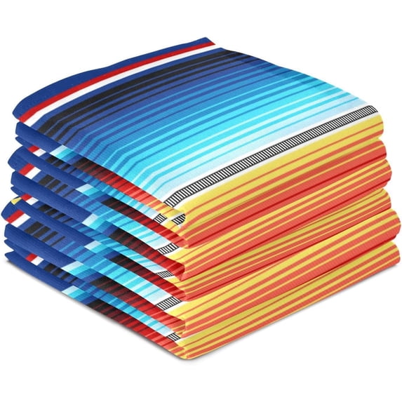 Dreamtimes Color Stripe Kitchen Dish Towels 6 Piece,Absorbent Soft Dishcloths Towels Reusable Hand Towels Quick Drying Cleaning Cloth, Tea Towels,18" x 28"