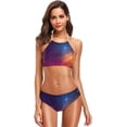 thumbnail image 1 of Dreamtimes Colorful Galaxy Stardust Nebula Swimsuits Padded Bikini Sets Sexy Swimwear for Women, X-Large, 1 of 7