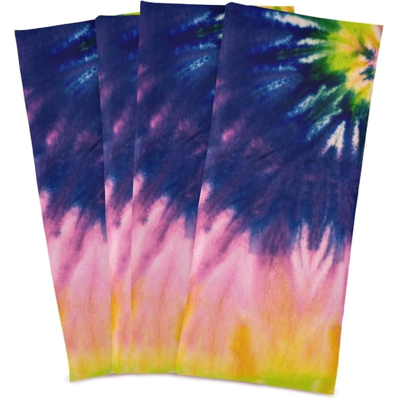 Dreamtimes Colorful Psychedelic Tie Dye Swirl Kitchen Towel, Dish Towels Quick Drying Tea Towels Absorbent Hand Towels for Kitchen Sink Dinner Table 28 x 18 Inches, Set of 4