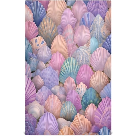 Dreamtimes Colorful Shells Kitchen Towels 18x28inch Ultra Soft Absorbent Quick Drying Kitchen Dish Towels Washable Cleaning Cloths Hand Towels Tea and Bar Towels, 1 Pack