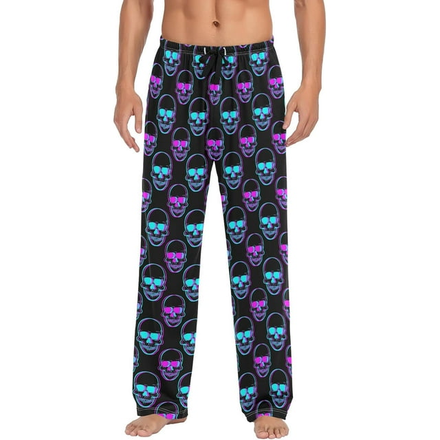 Dreamtimes Colorfull Skulls Pajama Pants Mens Lounge Pants Super Soft