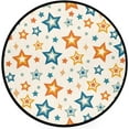 thumbnail image 1 of Dreamtimes Colourful Star Shape on Neutral Beige Backg Round Area Rug 3Ft Small Round Area Rug Soft Bedroom Entryway Foyer Throw Mat Washable Non-Shedding Non-Slip Sofa Nursery Carpet, 1 of 5