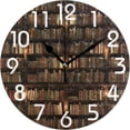 thumbnail image 1 of Dreamtimes Cool Multi-storied Mysterious Bookshelf Library Print Round Wall Clock Decorative, 10 Inch Battery Operated Quartz Analog Quiet Desk Clock for Home,Office,School, 1 of 5