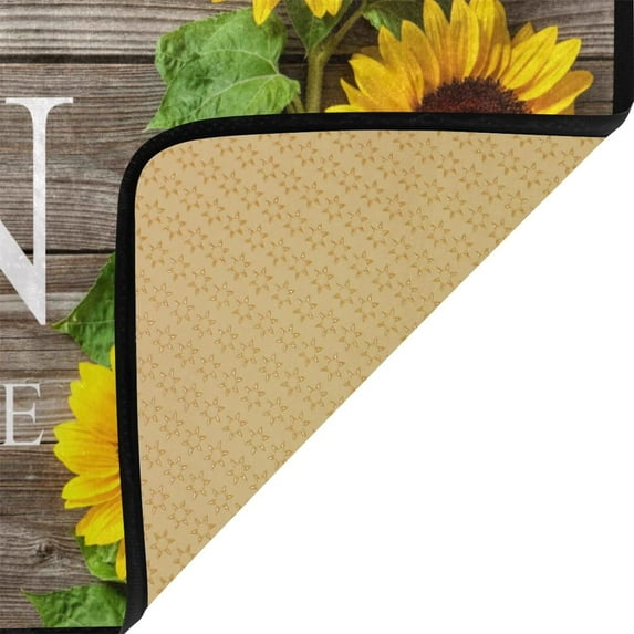 Dreamtimes Customized Kitchen Mats Washable Door Mat Long Floor Runner Rug Non-Slip Fatigue Area Rugs Sunflower Board Absorbent Cushioned for Farmhouse Home Bath Indoor Outdoor Decor 39"x20"