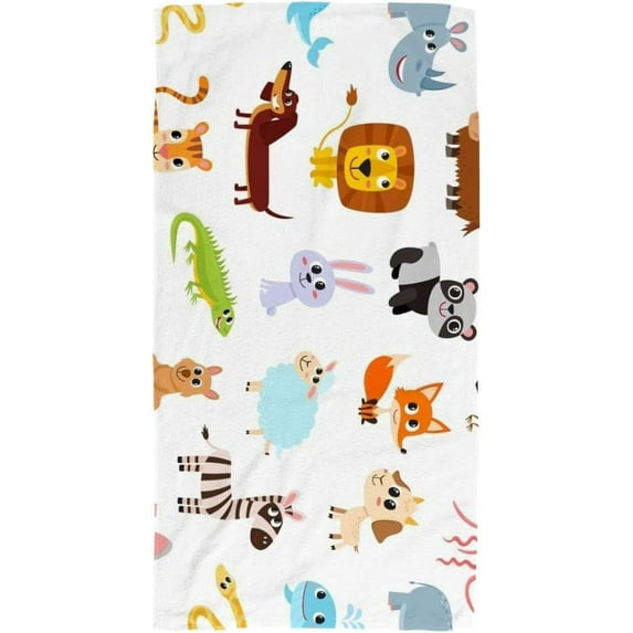 Dreamtimes Cute Animals Seamless Hand Towel Hand Towel Cotton Bathroom Towel for Hand Face Spa GymHotel