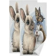 thumbnail image 1 of Dreamtimes Cute Bunny Butterfly Hand Towels 2 PCS, Easter Rabbits Kitchen Towel Ultra Soft and Highly Absorbent,Decorative Fingertip Face Towel for Bathroom Hotel, 28.3"x14.4", 1 of 6