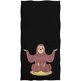 thumbnail image 1 of Dreamtimes Cute Cartoon Yoga Sloth Print Soft Highly Absorbent Large Decorative Guest Hand Towels Multipurpose for Bathroom, Hotel, Gym and Spa (16 x 30 Inches,Black), 1 of 4