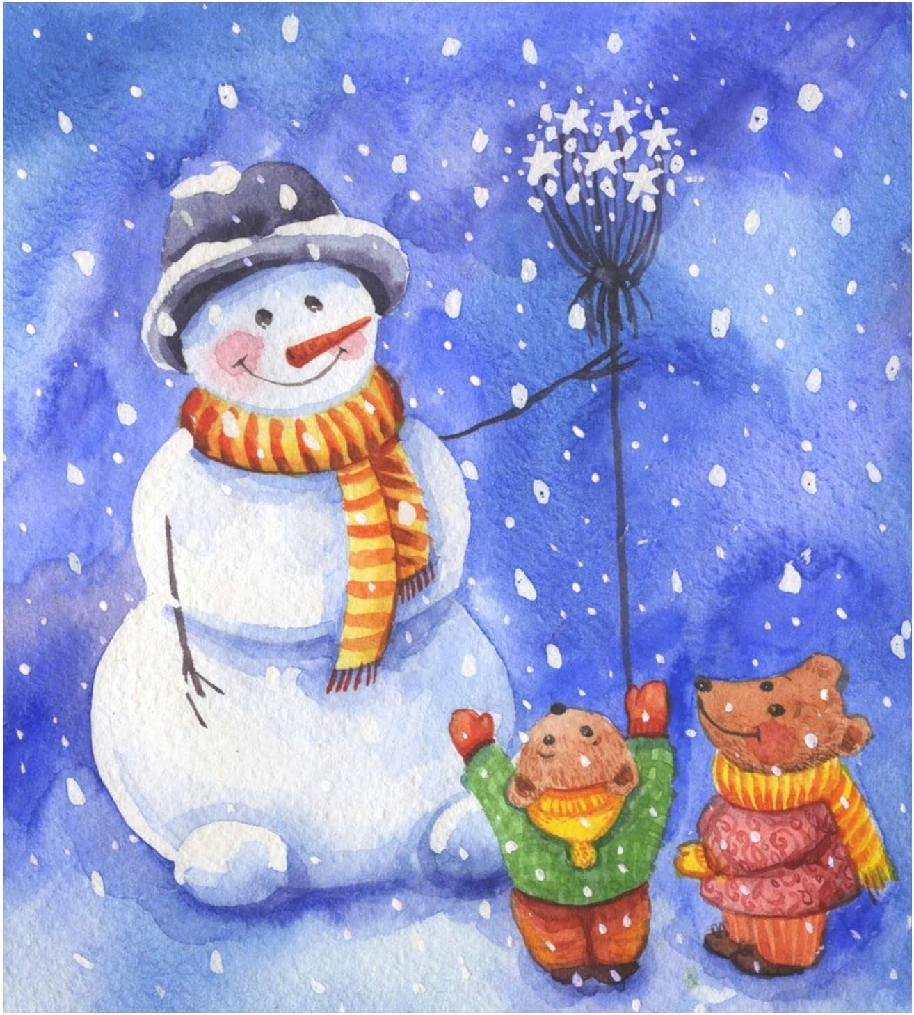 Dreamtimes Cute Christmas Snowman Dishwasher Cover, Front Dishwasher Cover Decoration