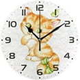thumbnail image 1 of Dreamtimes Cute Kitten Cat Butterfly Wall Clock, 10 Inch Silent Non Ticking Round Clock Oil Painting Clock Easy to Read Clock for Living Room Bedroom Bathroom Home Decor, 1 of 7