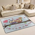 thumbnail image 1 of Dreamtimes Cute Owls on Branch Non-Slip Area Rug 72"x48", Happy Valentine's Day Soft Non Slip Washable Floor Mats for Indoor Front Porch,Living Room, Bedroom,Kitchen, 1 of 5