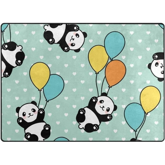 Dreamtimes Cute Panda Area Rug, 80"x 58" Pet & Child Friendly Carpet for Living Room Bedroom Dining Room,Indoor Outdoor Soft Rug Washable Non Slip Comfortable Area Rug