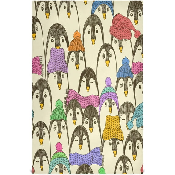 Dreamtimes Cute Penguin Kitchen Dish Towel 1 Pack, Soft Absorbent Dishcloths Reusable Hand Towel Washable Tea Towels for Home Kitchen Bar Table Decor, 28 x 18 Inch