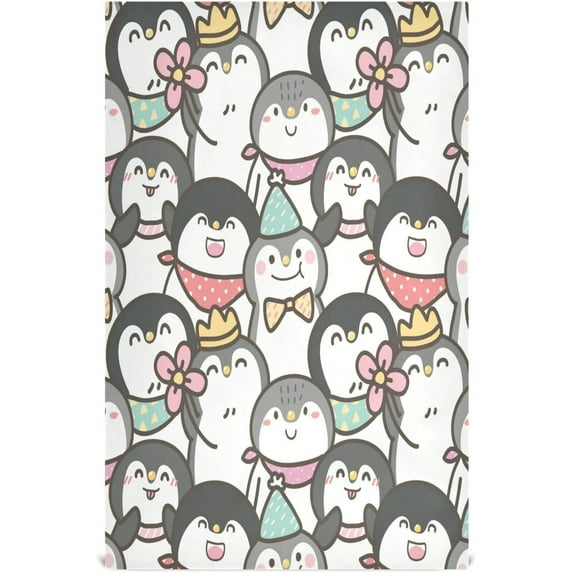 Dreamtimes Cute Penguin Kitchen Dish Towel 1 Pack, Soft Absorbent Dishcloths Reusable Hand Towel Washable Tea Towels for Home Kitchen Bar Table Decor, 28 x 18 Inch