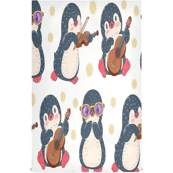 Dreamtimes Cute Penguin Kitchen Dish Towel 1 Pack, Soft Absorbent Dishcloths Reusable Hand Towel Washable Tea Towels for Home Kitchen Bar Table Decor, 28 x 18 Inch