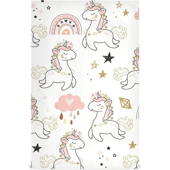 Dreamtimes Cute Pink Unicorn Kitchen Towels, 18 x 28 Inch Super Soft and Absorbent Dish Cloths for Washing Dishes, 6 PCS Reusable Multi-Purpose Microfiber Hand Towels for Kitchen