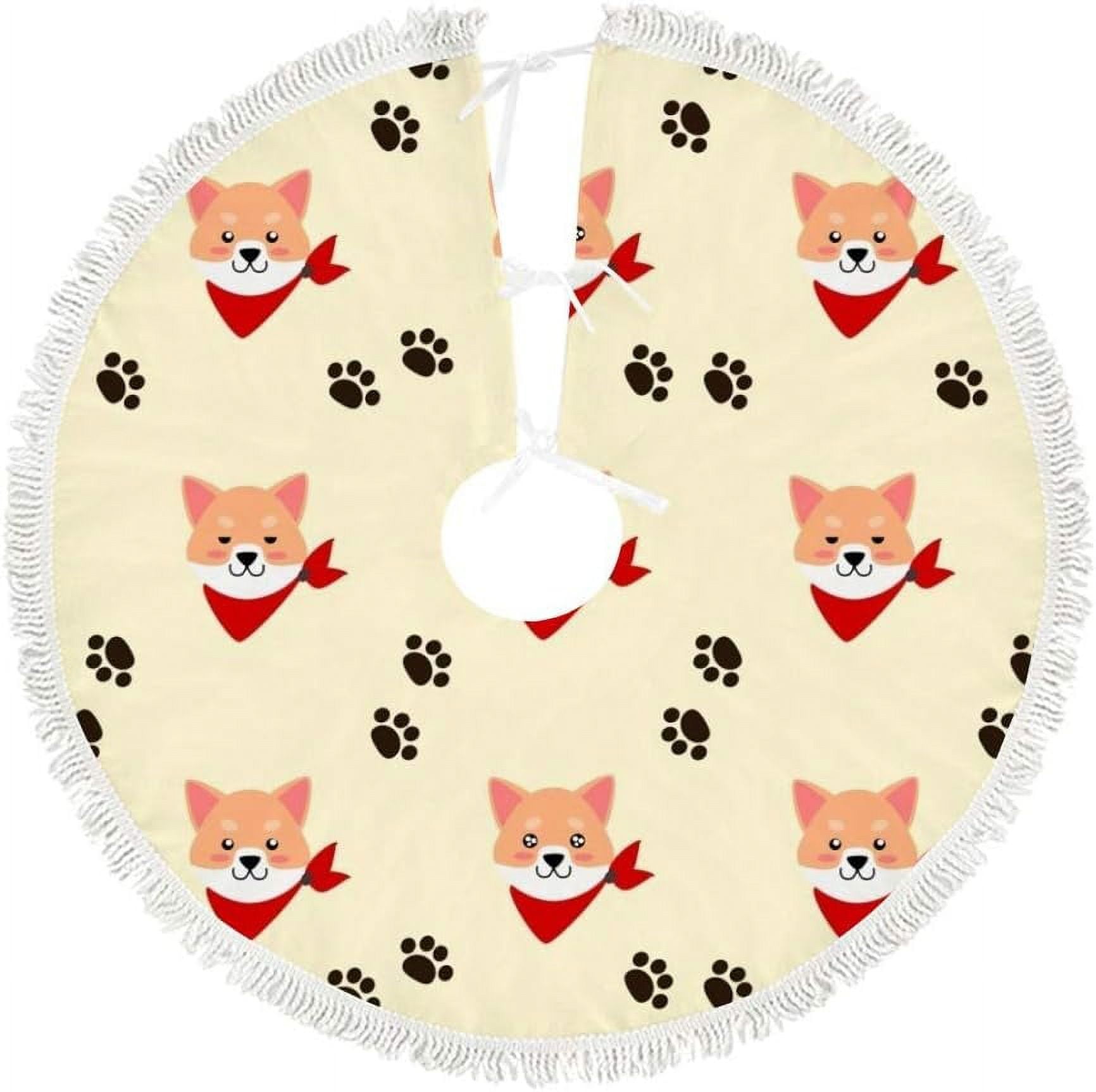 Dreamtimes Cute Shiba Dog Christmas Tree Skirt 30 in for Xmas Tree