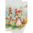 thumbnail image 1 of Dreamtimes Cute Squirrel Animals Dish Towels Kitchen Towel 2 PCS, Autumn Fall Hand Towels Ultra Soft and Highly Absorbent,Decorative Fingertip Face Towel for Bathroom Hotel, 28.3"x14.4", 1 of 5