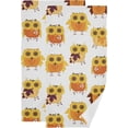 thumbnail image 1 of Dreamtimes Cute Sunflower Owls Hand Towels 2 PCS, Ultra Soft and Highly Absorbent, Autumn Pumpkins Leaves Decorative Fingertip Towel for Home, Bathroom, Kitchen, 28.3"x14.4", 1 of 5