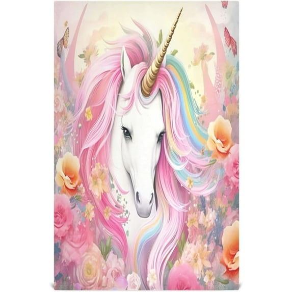 Dreamtimes Cute Unicorn Pink Kitchen Towels, 18 x 28 Inch Super Soft and Absorbent Dish Cloths for Washing Dishes, 6 PCS Reusable Multi-Purpose Microfiber Hand Towels for Kitchen