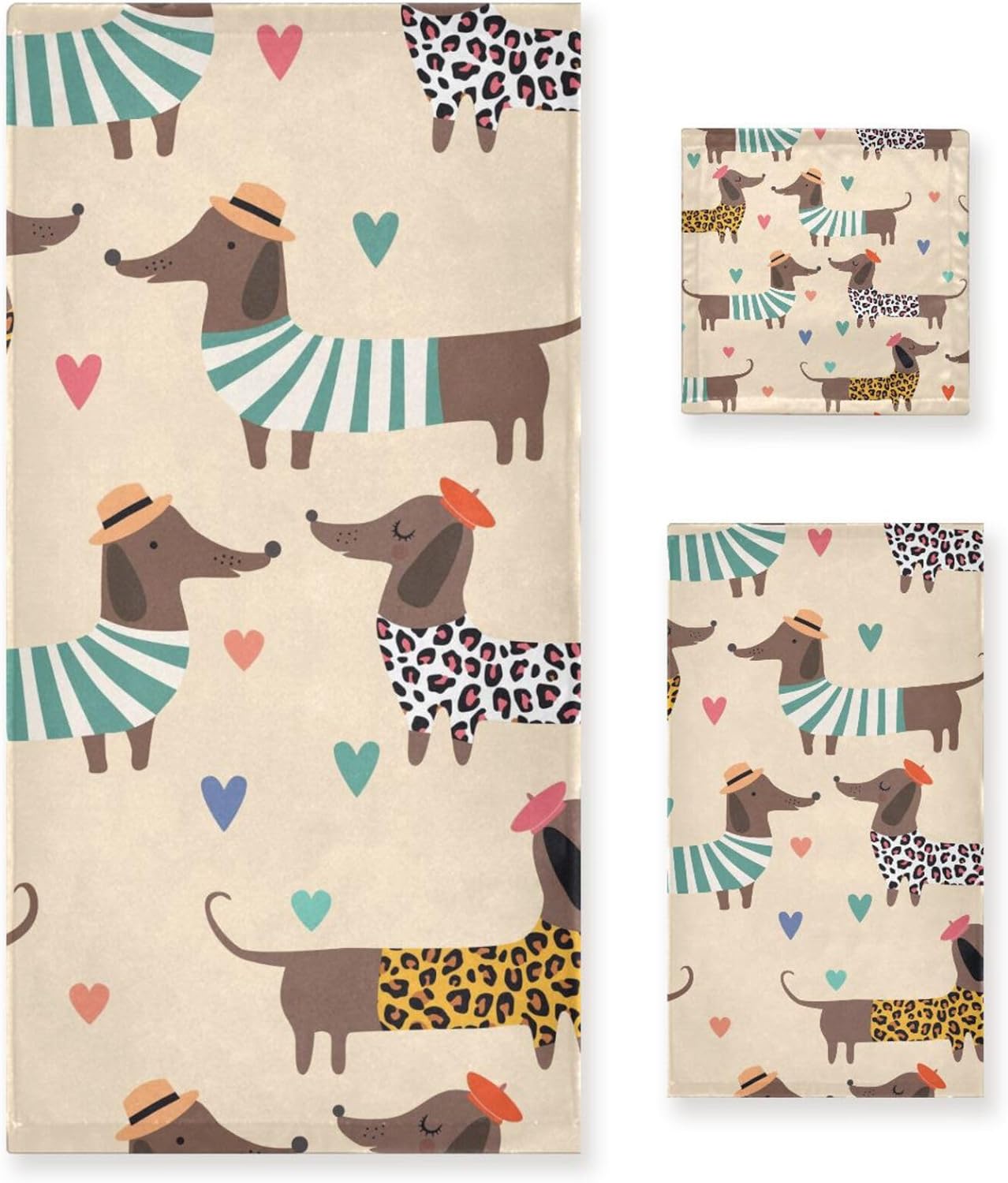 Dreamtimes Dachshund Dog Bath Towels Soft Absorbent Bath Towels Bath ...