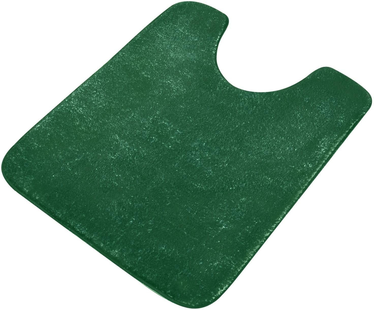 Dreamtimes Dark Green High Absorbent UShaped Contour Toilet Rugs
