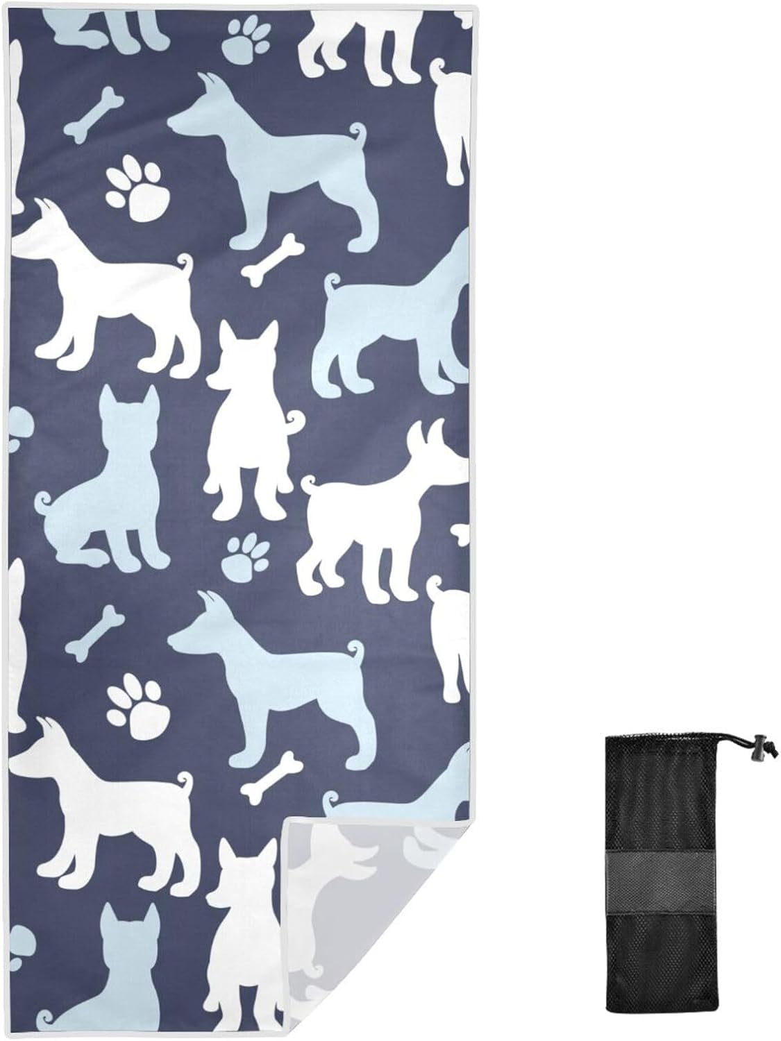 Llama Print Quick-Dry Beach Towel With Pocket - Lightweight, Sand-Free Microfiber For Travel, Camping & Yoga